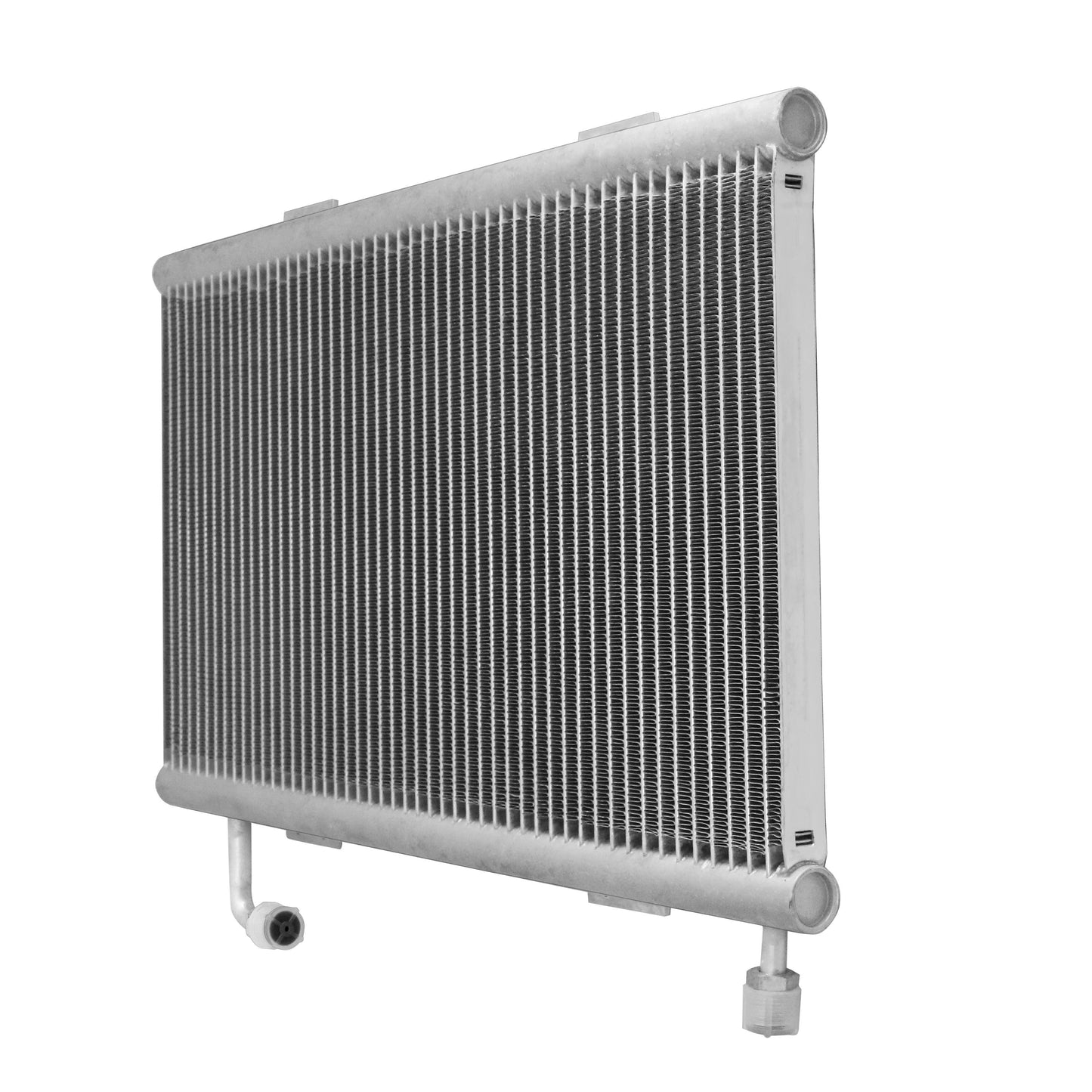 Aluminum AC Condenser 12 Inch Wide X 19 Inch Tall 5/8-16 Inlet 3/4-16 Outlet 22mm Thick Use With 134 Or R12 Freon
