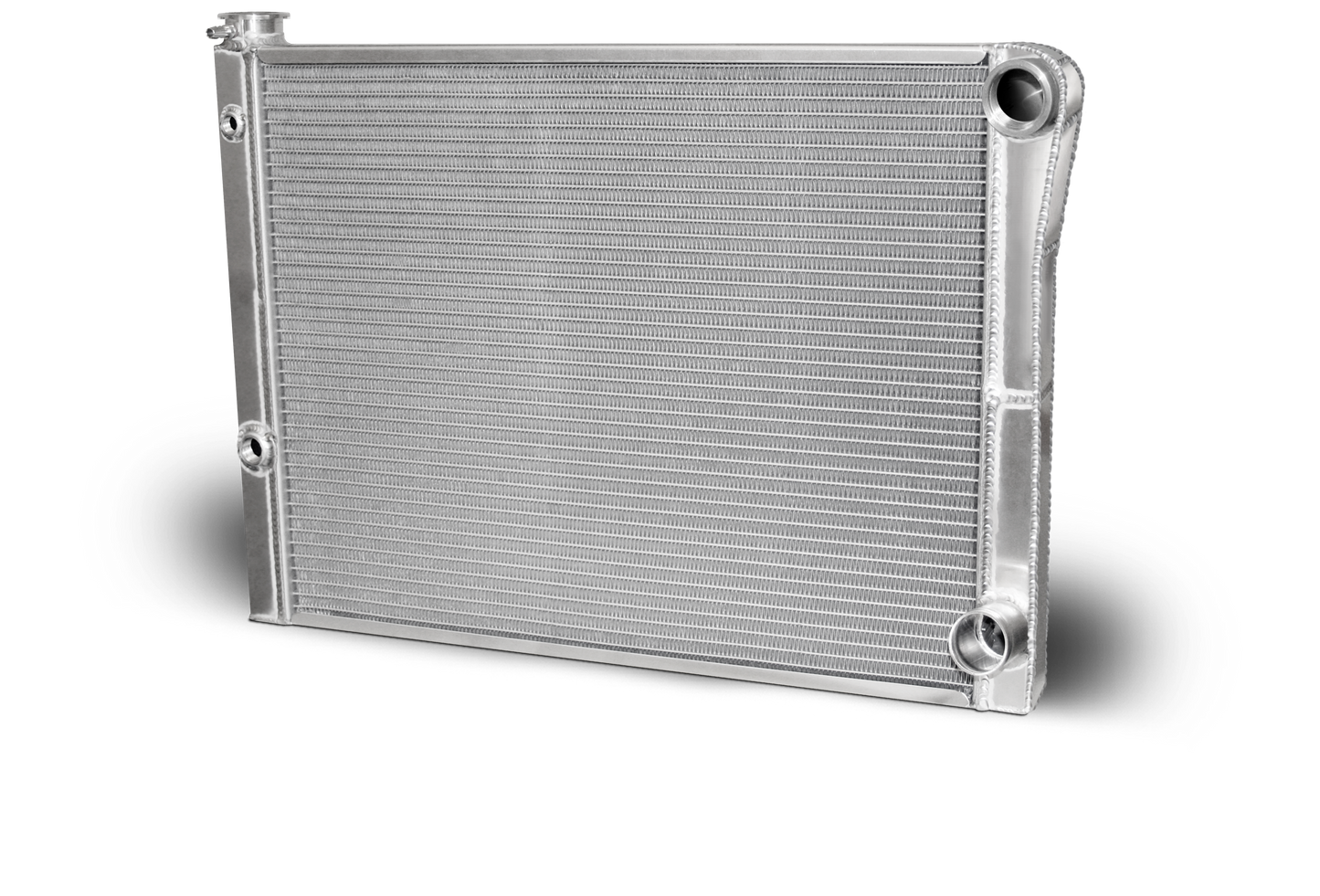 Double Pass Radiator Chevy 27.5 X 19 X 1.50 Core, Universal 20 AN Female Inlet with 1/2 And 1/8 bung