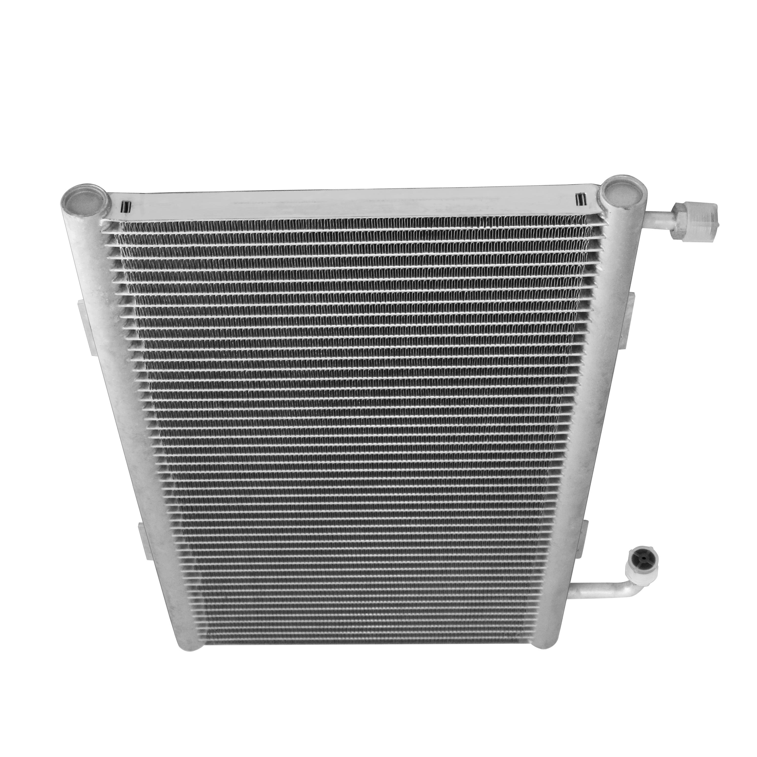 Aluminum  AC Condenser  12 Inch Wide X 19 Inch Tall  5/8-16 Inlet  3/4-16 Outlet  22mm Thick  Use With 134 Or R12 Freon  