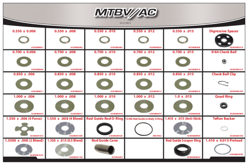 Shock Repair Kit - Monotube Base Valve Accessory Kit