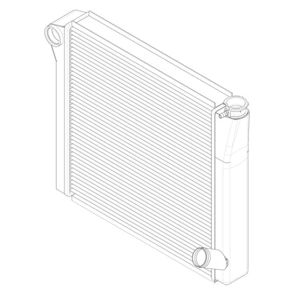 Radiator, Universal Inlet, Single Pass, 19" Tall x 25" Wide
