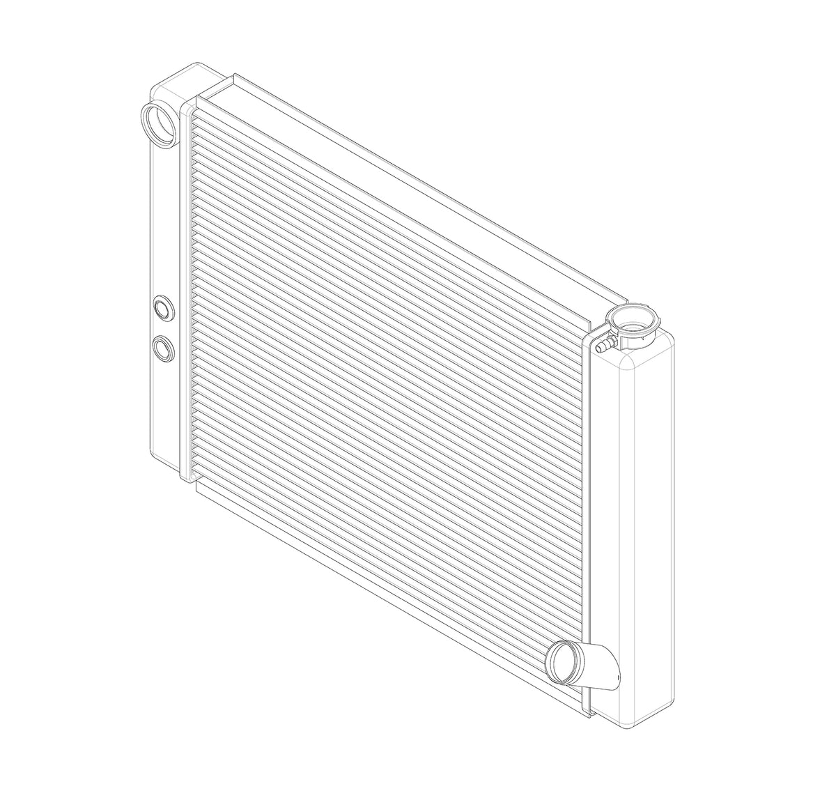 Radiator, Universal Inlet, Single Pass, 19" Tall x 27.5" Wide