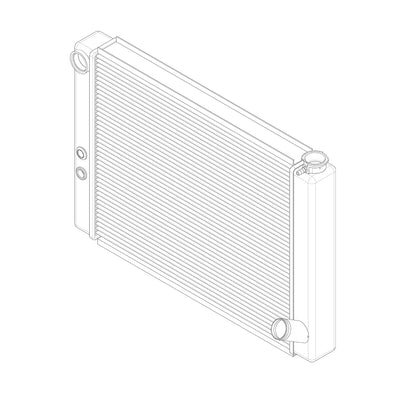 Radiator, Universal Inlet, Single Pass, 19" Tall x 27.5" Wide
