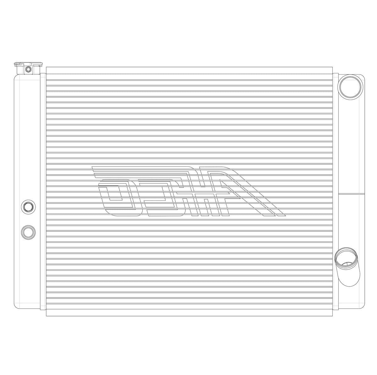 Radiator, Universal Inlet, Double Pass, 19" Tall x 27.5" Wide