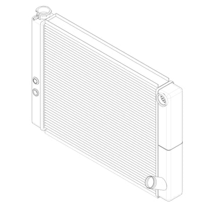 Radiator, Universal Inlet, Double Pass, 19" Tall x 27.5" Wide