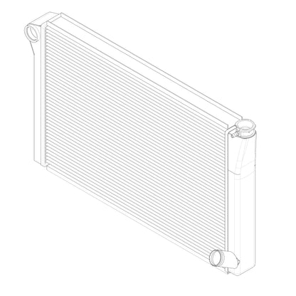 Radiator, Universal Inlet, Single Pass, 19" Tall x 31" Wide