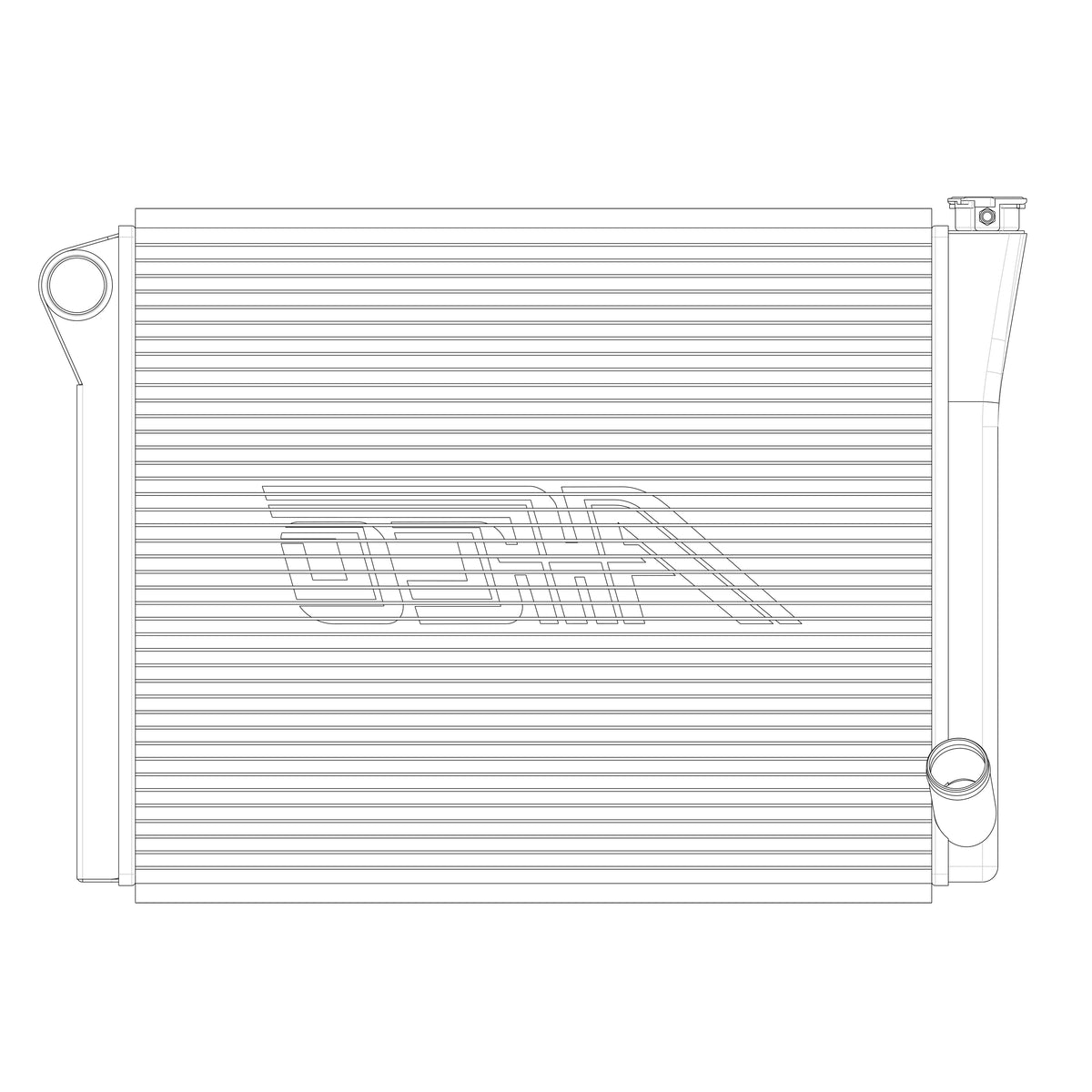 Radiator, Universal Inlet, Single Pass, 19" Tall x 26" Wide