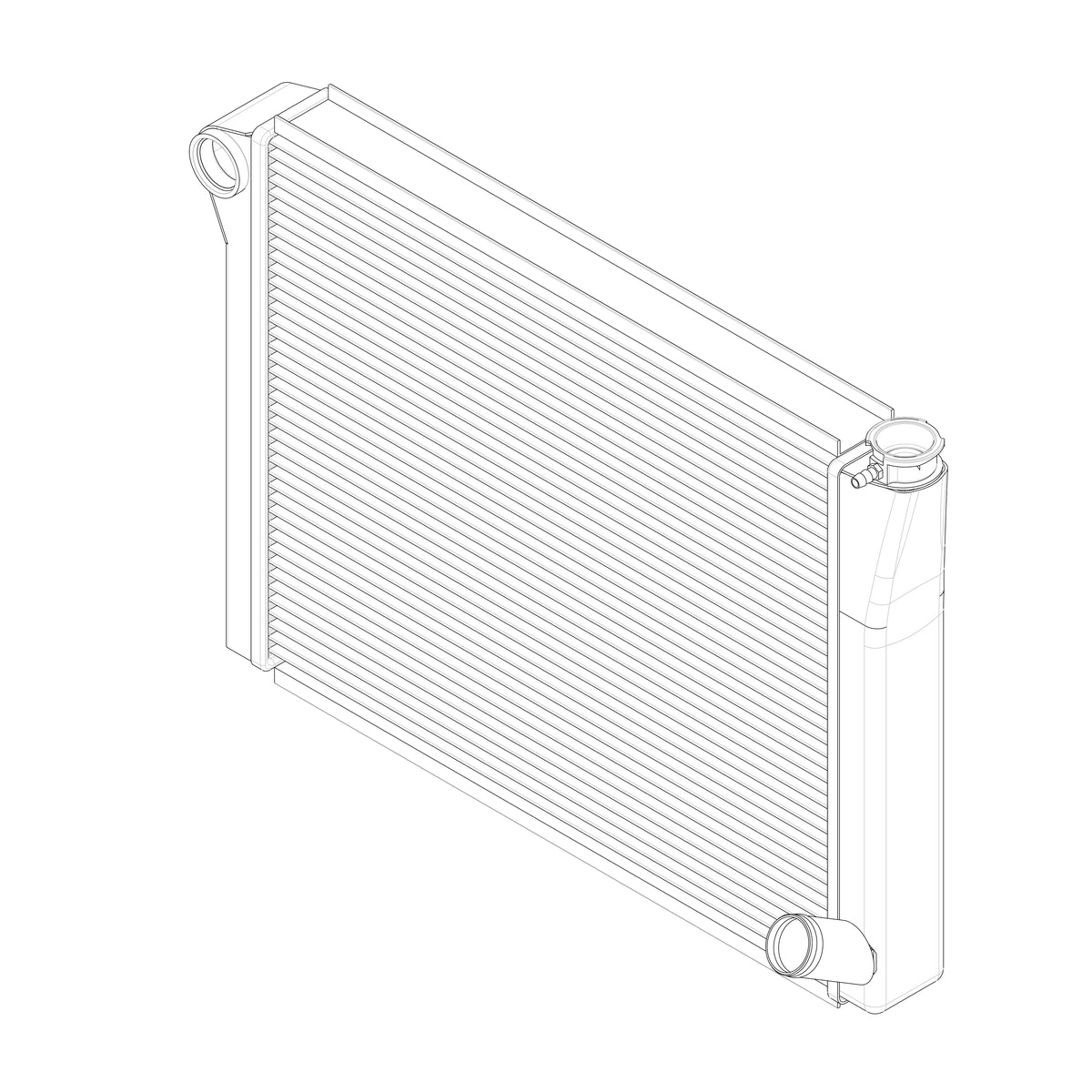 Radiator, Universal Inlet, Single Pass, 19" Tall x 26" Wide