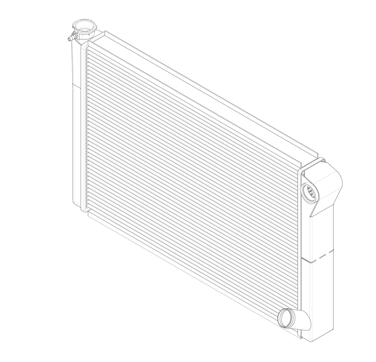 Radiator, Universal Inlet, Double Pass, 19" Tall x 31" Wide