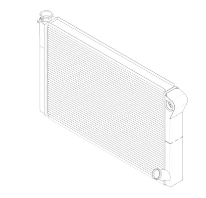 Radiator, Universal Inlet, Double Pass, 19" Tall x 31" Wide
