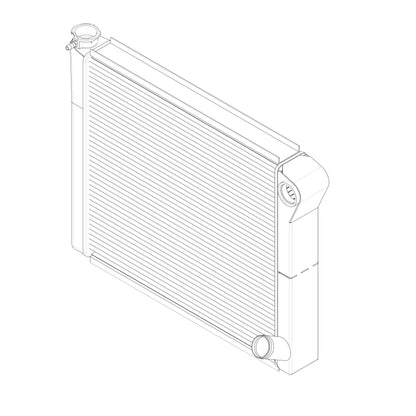 Radiator, Universal Inlet, Double Pass, 19" Tall x 24" Wide