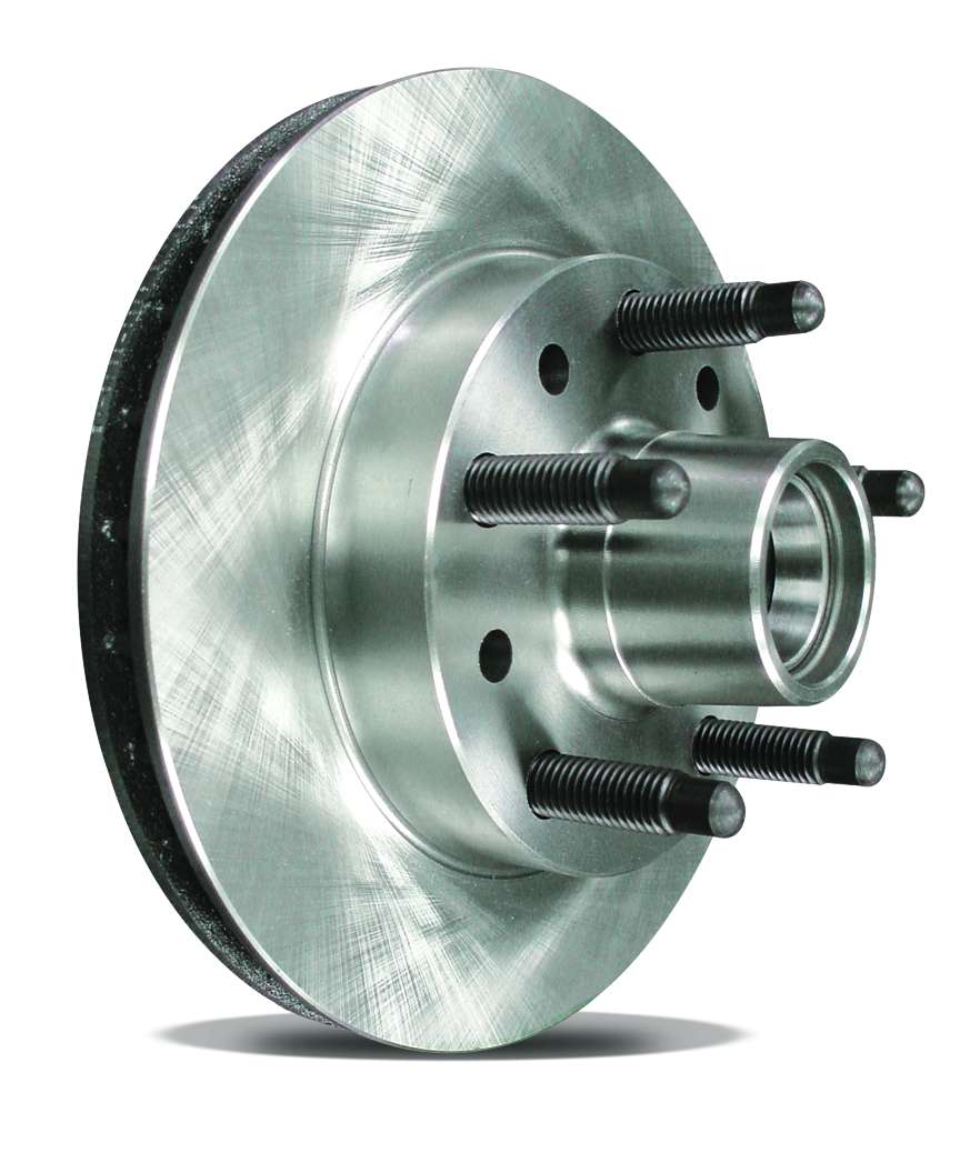 Cast Iron  Brake Hub & Rotor  Flat  1979 And Up GM Style   1.00 Inches Thick  10 1/2 Inch Diameter  5 Inch X 5 Inch Bolt Pattern - 5/8 Coarse Studs