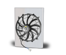 Aluminum Polish Fan And Shroud 16.88 Wide X 22.25 Tall Fits 80145, 80146, 81145, 81146 Radiator With No Transcooler