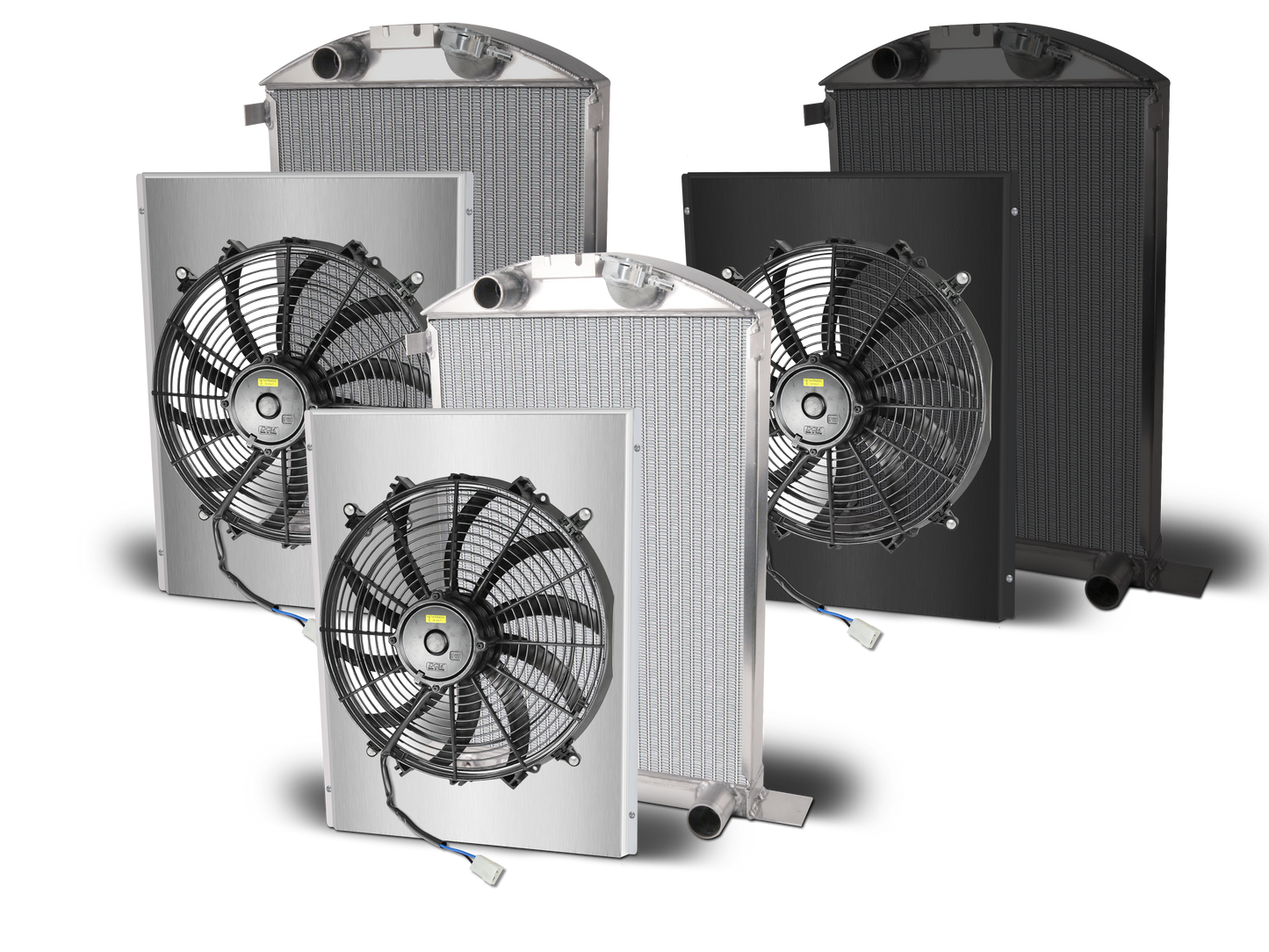 1937 Ford Car Aluminum Radiator and Shroud Series - Chevy Engine