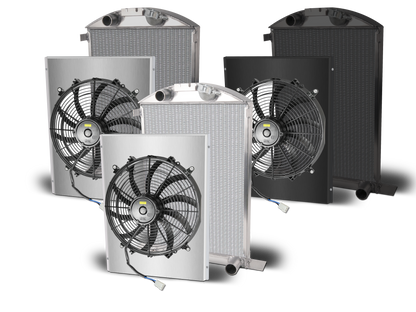 1937 Ford Car Aluminum Radiator and Shroud Series - Chevy Engine