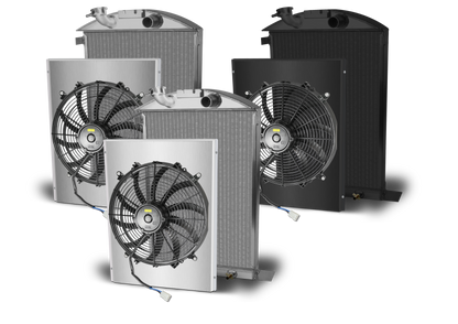 1937 Ford Car Aluminum Radiator and Shroud - Ford Engine