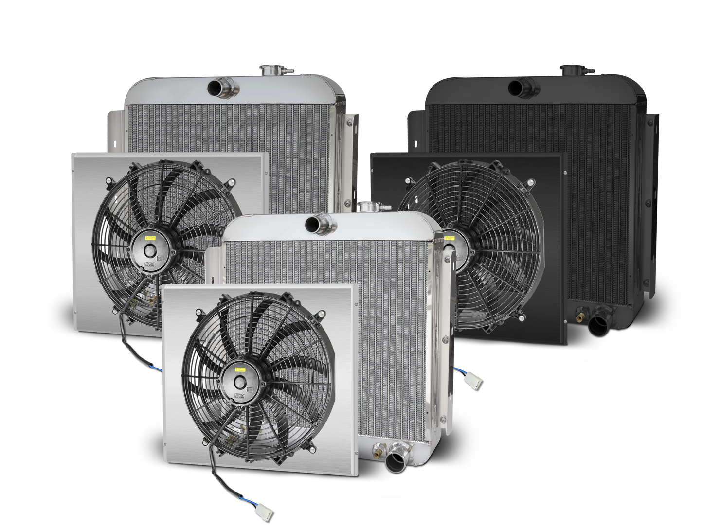 1955-56 Chevy Car Aluminum Radiator and Shroud - Chevy Engine