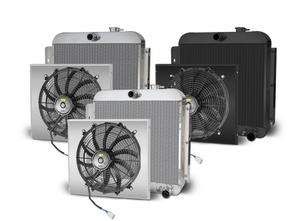 1955-56 Chevy Car Aluminum Radiator and Shroud - Chevy Engine