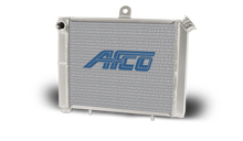 Aluminum Satin Radiator Cage Mount Double Pass 3/4 NPT Female Inlet/Outlet for Mini/Micro Sprint - 17" W x 12 1/8" T