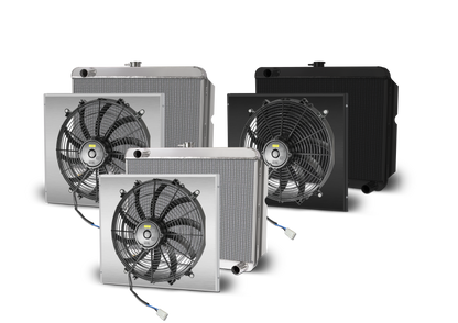 22.25 Inch x 22 Inch Mopar A, B & E Body Aluminum Radiator and Shroud