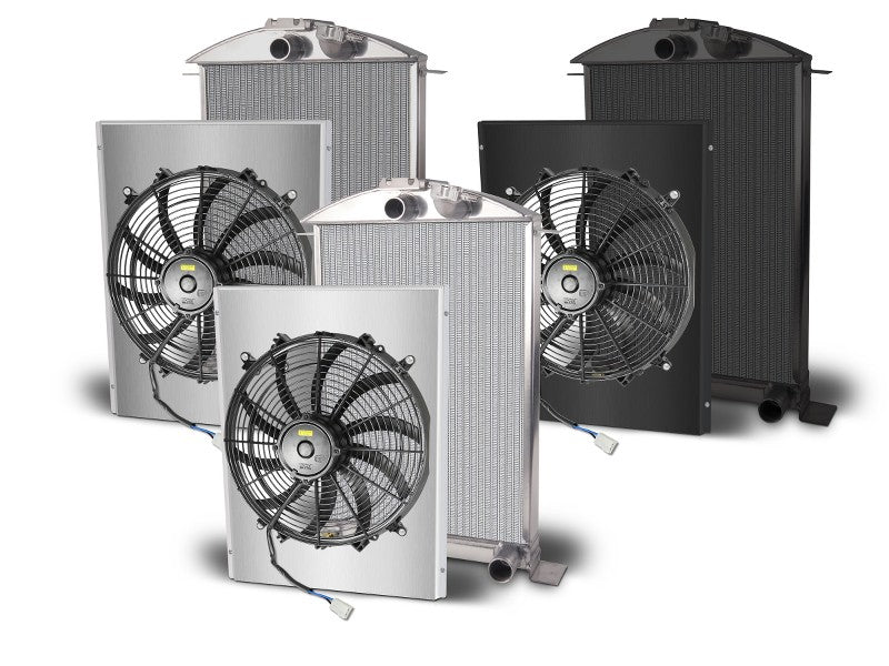 1936 Ford Car Aluminum Radiator and Shroud - Chevy Engine